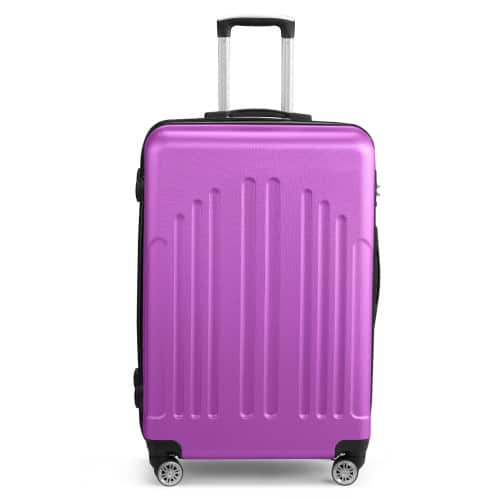 Winado - 28" Checked Luggage Trolley Case ABS Hardside Large Suitcase with Double Spinner Wheels & TSA Lock for Travel Business - Purple
