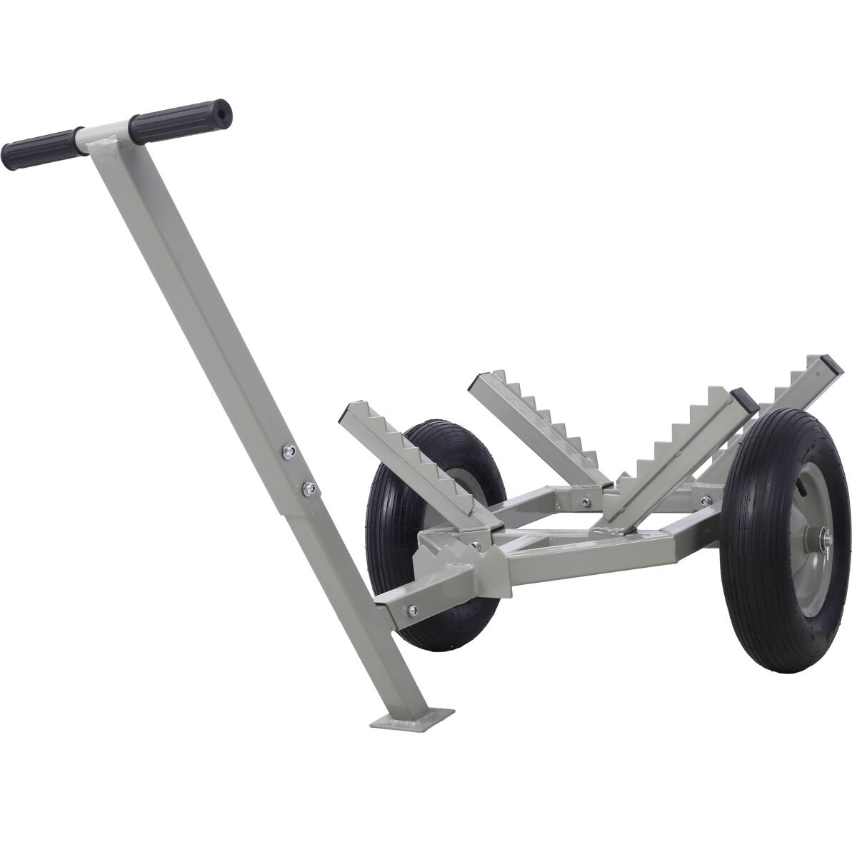 Alt View 1. Ropilly - Ropilly 440 lb Log Dolly with Load Binder, Steel Log Hauling Cart with Chain and 16 in Tires, Gray - Gray.