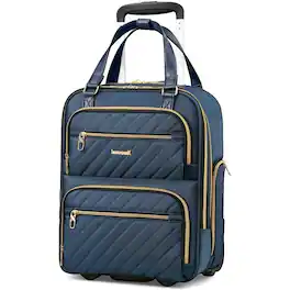 LUGGEX - 16 Inch Underseat Carry On Luggage with Wheels,Softside Lightweight Suitcase UDK - LX-UX - Blue