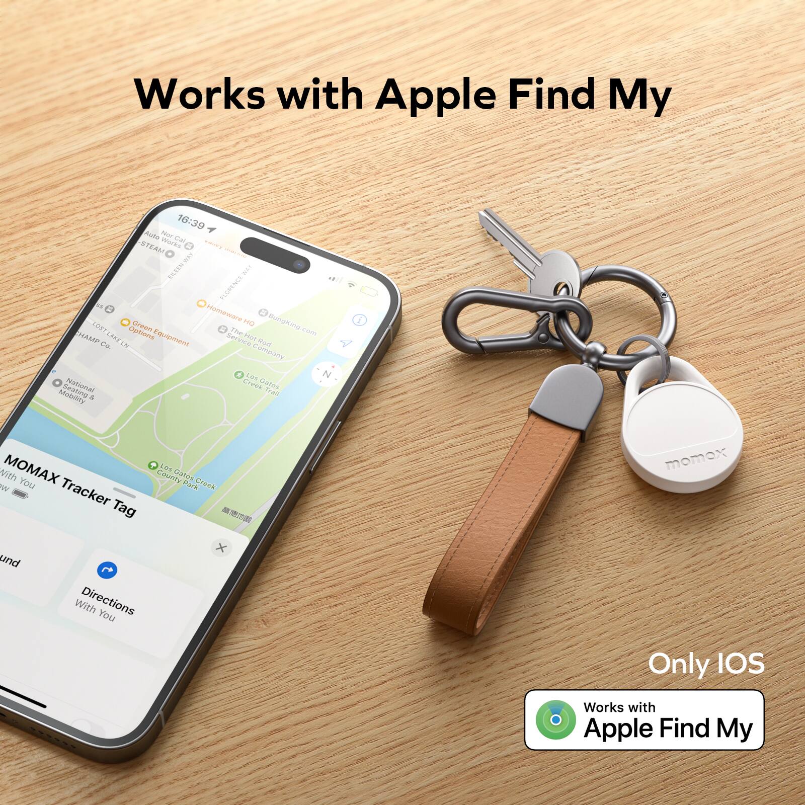 Works with Apple Find My

16:39 Auto Nor Woks cal STEAM - WT ELIIN 5 I FLORENCE Homeware Ovidions Dreen the 5T Bungking.com com IN Equiement Servize od Company s N Drees seatna Trad a With MX You w Tracker Tag LOs County Datos Park Creek - ma momex und ~ With Directions You x Only IOS

Works with Apple Find My
