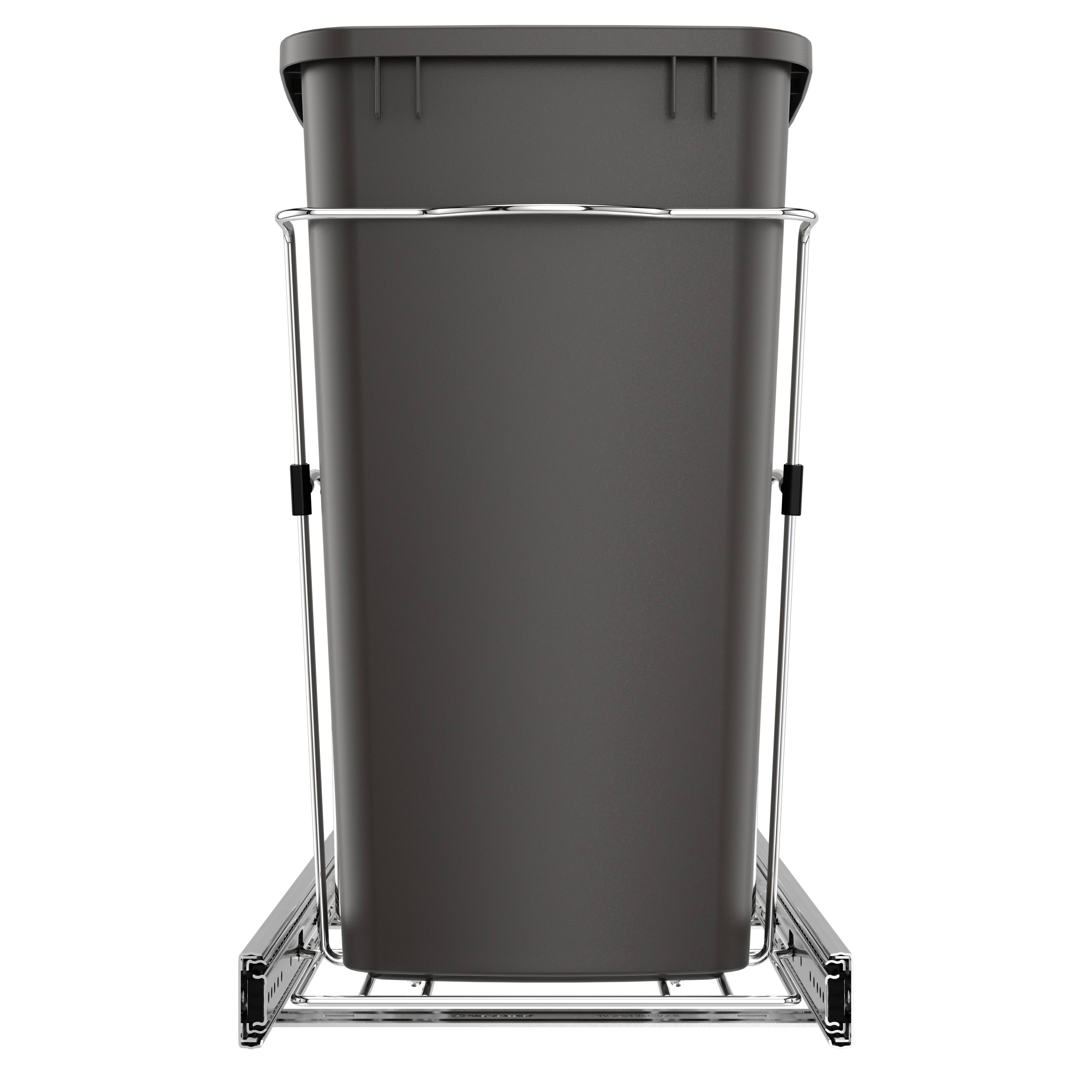 Alt View 7. Rev-A-Shelf - Rev-A-Shelf Pullout Trash Can 35 qt. for Kitchen Cabinets, Gray, RV-12KD-13C-S - Gray.