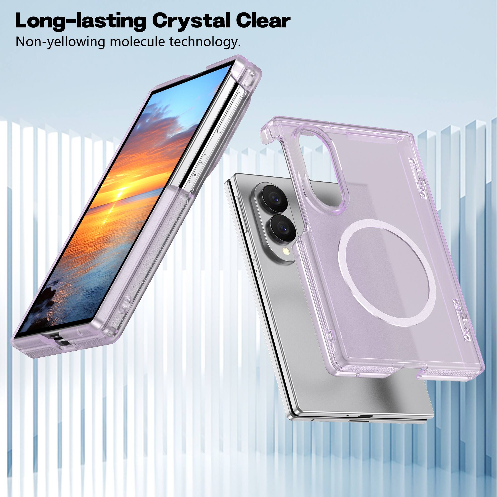 Long-lasting Crystal Clear  
Non-yellowing molecule technology.