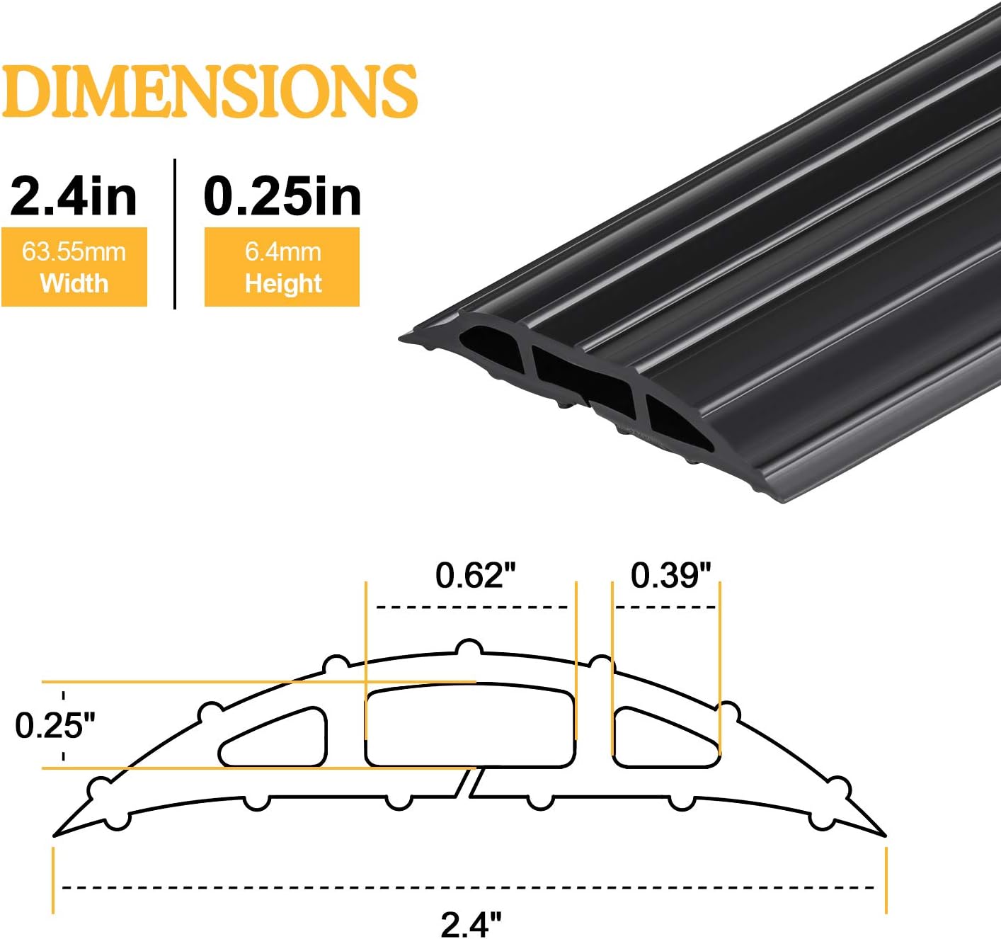 DIMENSIONS

2.4in  
63.55mm  
Width

0.25in  
6.4mm  
Height

0.62"  
0.39"  
0.25"  
2.4"