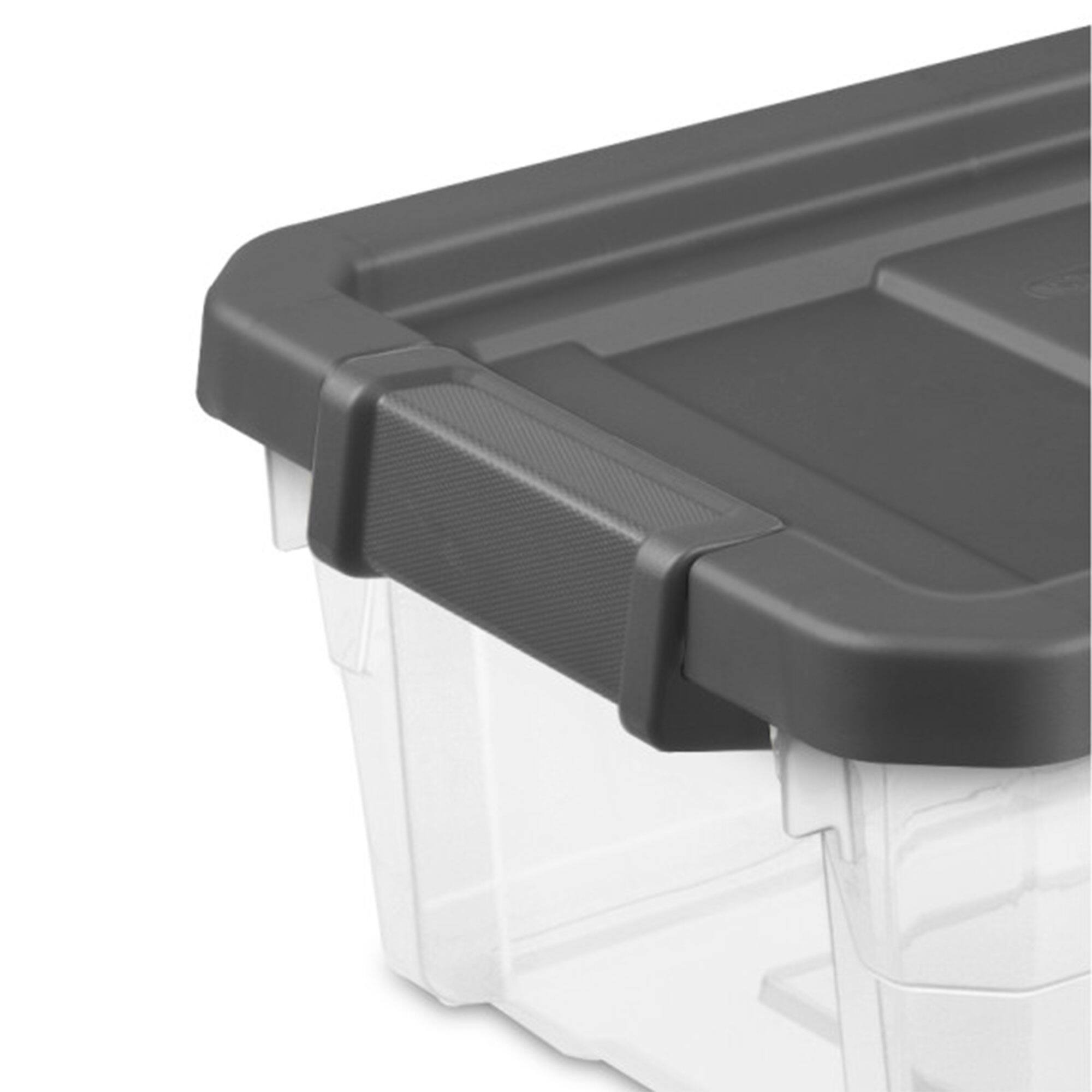 Alt View 8. Sterilite - Sterilite 16 Qt Clear Plastic Stacking Storage Containers w/ Gray Lid (24 Pack) - Clear.