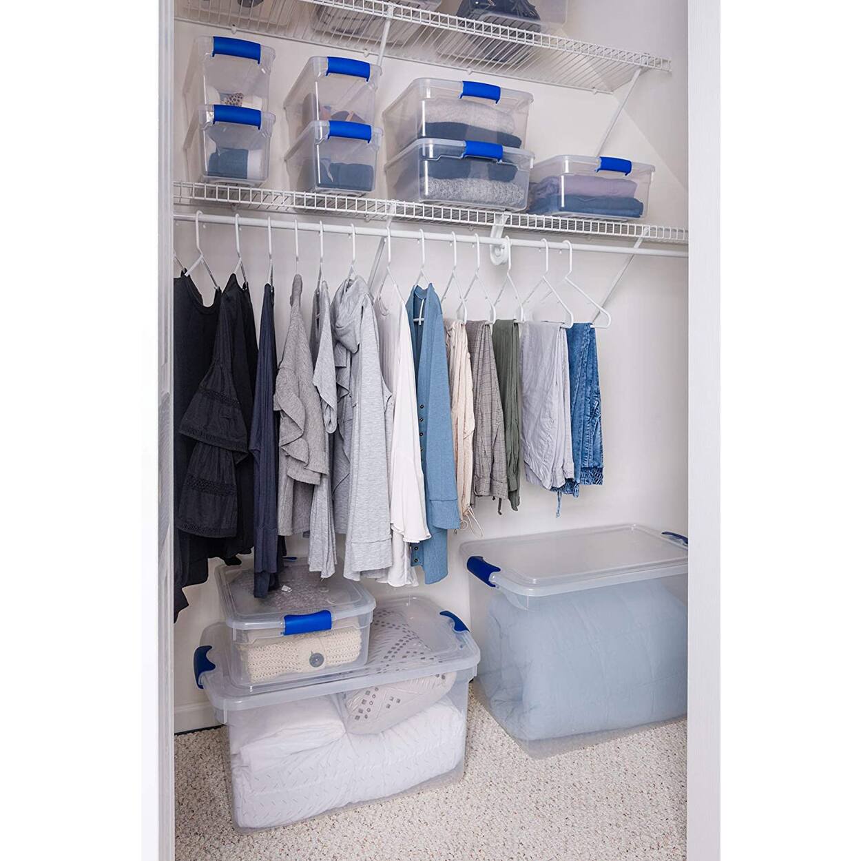 Alt View 6. Homz - Homz 66 Quart Heavy Duty Modular Stackable Storage Containers, Clear, 6 Pack - Clear.