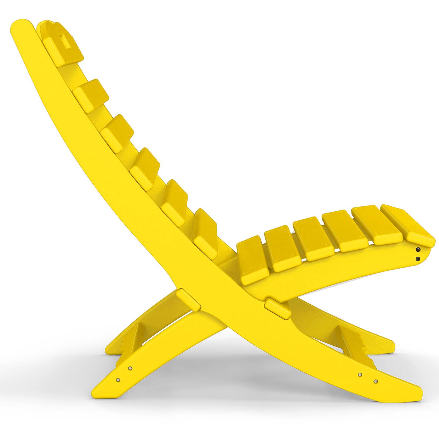 Back. FODINGHILL - Folding Xavier Wave Chairs , Portable HDPE Adirondack Chairs, All-Weather Outdoor Chairs - Yellow.