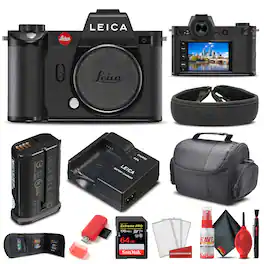 Leica - SL2 Mirrorless Digital Camera (Body) (10854) + 64GB Extreme Pro Card + Card Reader + Case + Memory Wallet - Starte