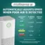 "Intellisense AI automatically adjusts speed when poor air is detected. Light Color/ PMV* Air Quality Status Auto Fan Speed 0-10 Excellent Eco Mode 4 10-100 Good 1 gern guardian 101-200 Average 2 201-500 Poor 3 *Particulate Matter Value **Unit automatically enters Eco Mode when AQI is excellent between 0-10 AQI."