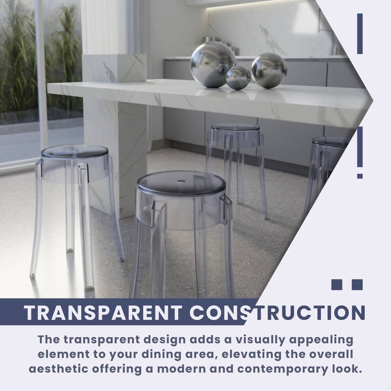 TRANSPARENT CONSTRUCTION  
The transparent design adds a visually appealing element to your dining area, elevating the overall aesthetic offering a modern and contemporary look.