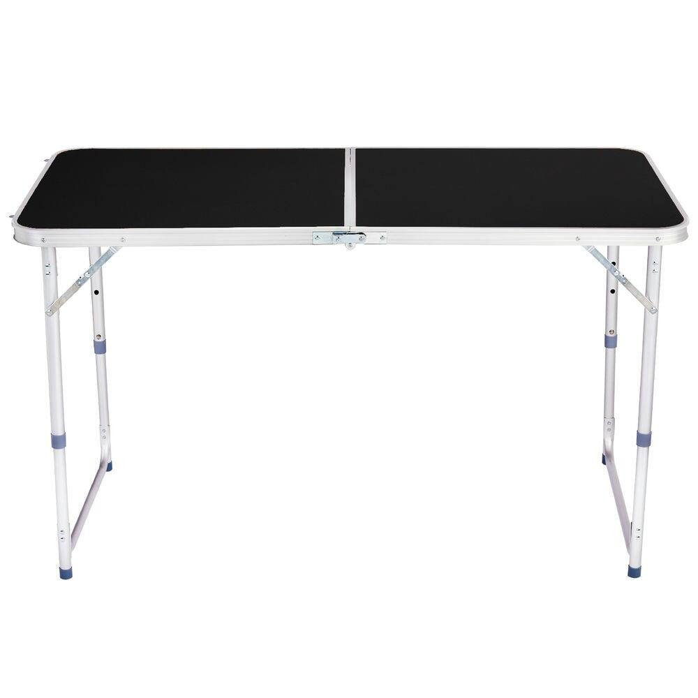 Left. Resenkos - Resenkos Portable Multi-Use Folding Table 4Ft - Wood Grain Design, Versatile Tabletop For Home, Outdoor Events, Black - Black.