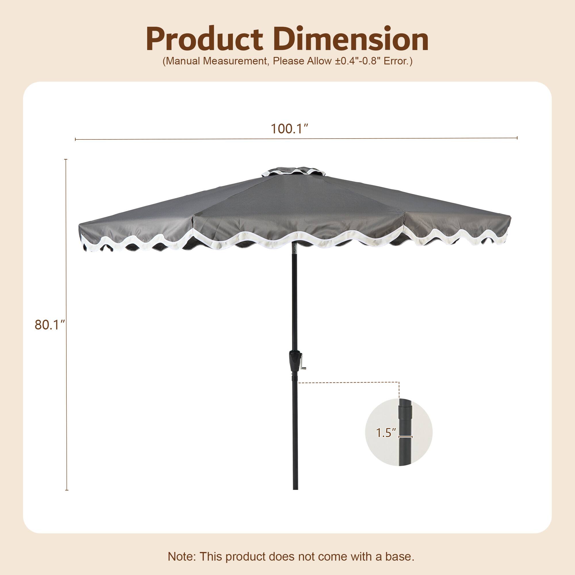 Product Dimension  
(Manual Measurement, Please Allow ±0.4"-0.8" Error.)  

100.1"  
80.1"  
1.5"  

Note: This product does not come with a base.