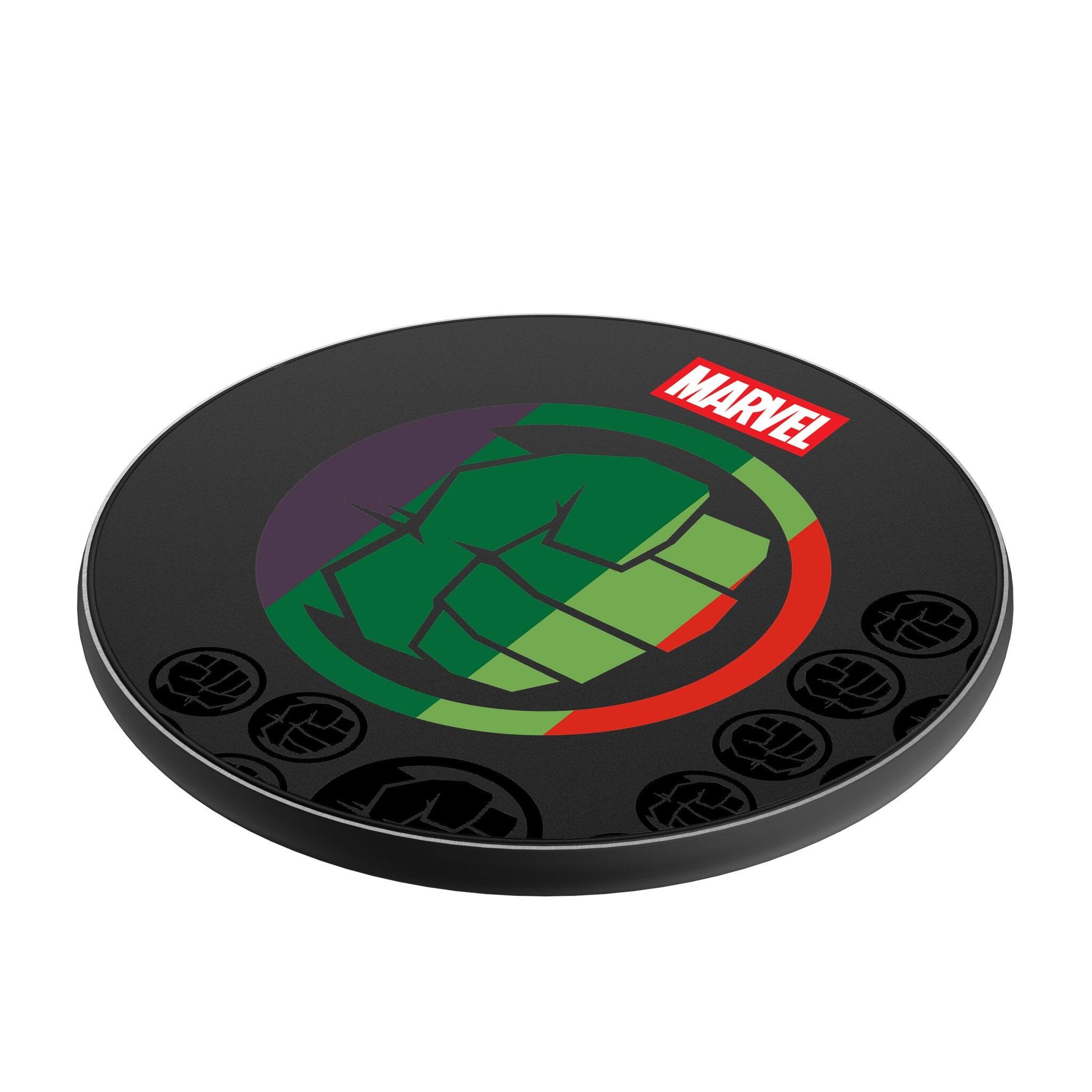 Angle. Keyscaper - Marvel Sigil 15-Watt Wireless Charger - Hulk.