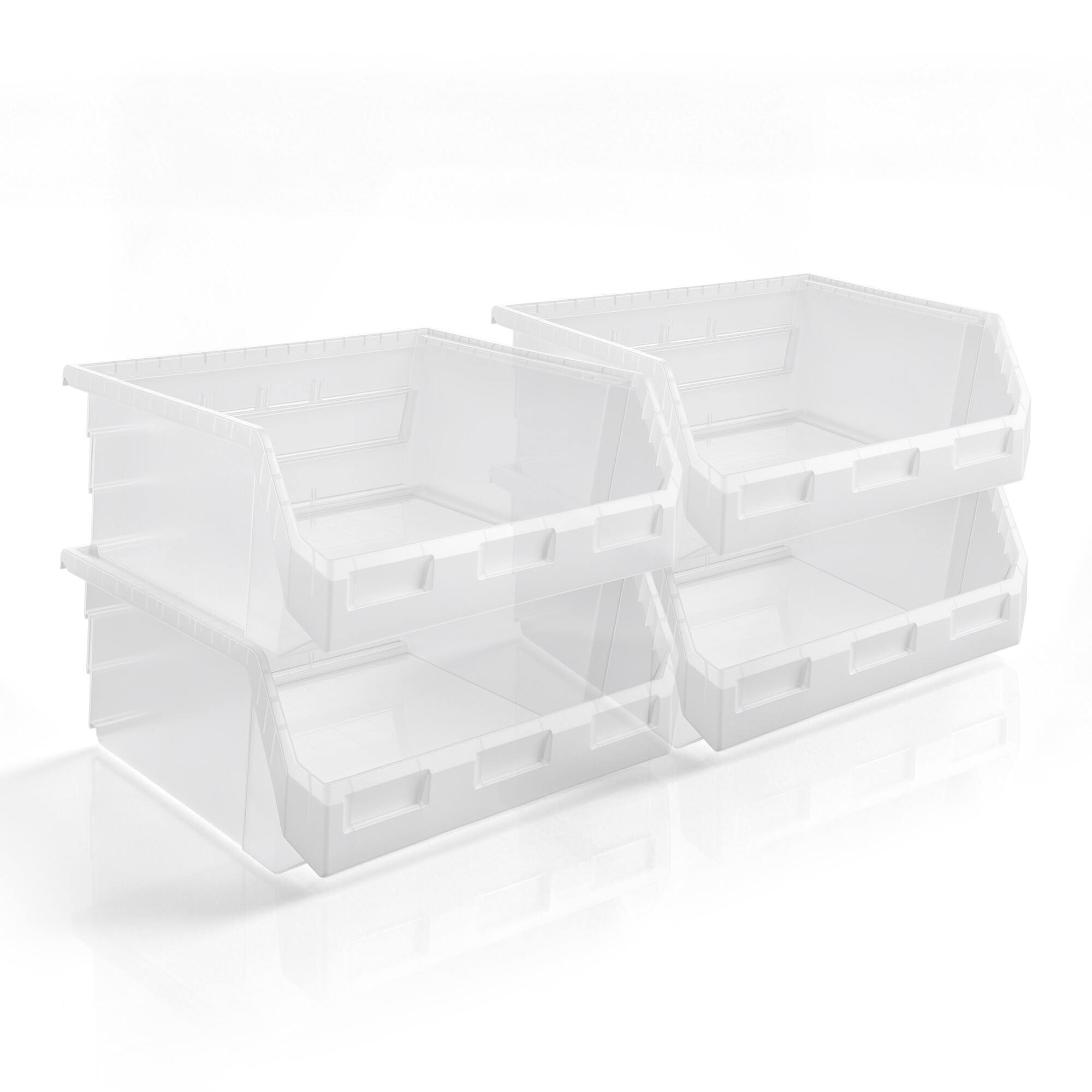 Angle. Sorbus - Sorbus Extra Large Open Front Stackable Clothing Storage Bin – Closet & Wardrobe Organizer - Clear.