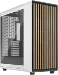Fractal Design - North XL Chalk White Chassis with Oak Front and Clear TG Side Panel Mid-Tower PC Case - White - Front_Zoom