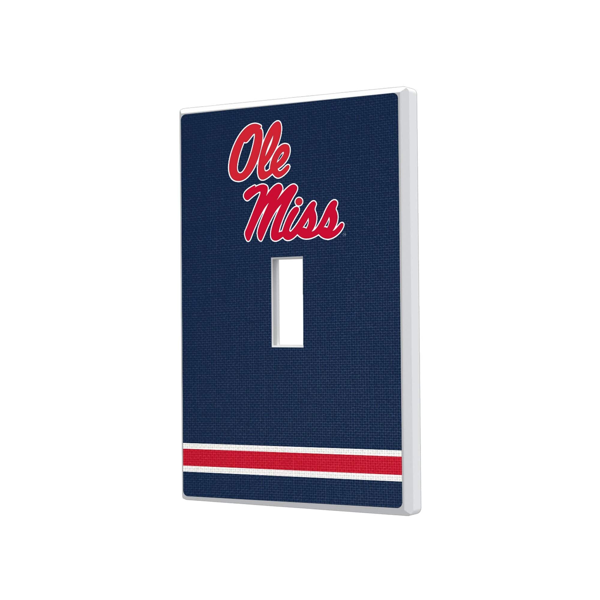 Keyscaper - Ole Miss Rebels Stripe Design Single Toggle Light Switch Plate - Multicolor
