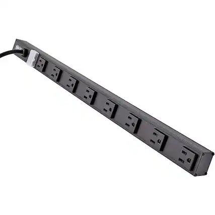 Front. Tripp Lite - Tripp Lite by Eaton 8-Outlet Vertical Power Strip 120V 15A NEMA 5-15P 15 ft. (4.57 m) Cord 24 in. Black Housing - NEMA - Unknown.