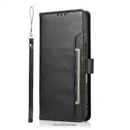 SaharaCase - Apple iPhone 17 Pro Max Wallet Case | Genuine Leather Folio | Fits up to 6 Cards | Indy Series - Scorpion Black
