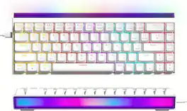 Womier - WK68 Pro 65% Wired Keyboard Gaming with Light Box,Mechanical Keyboard with MCA Keycaps - White