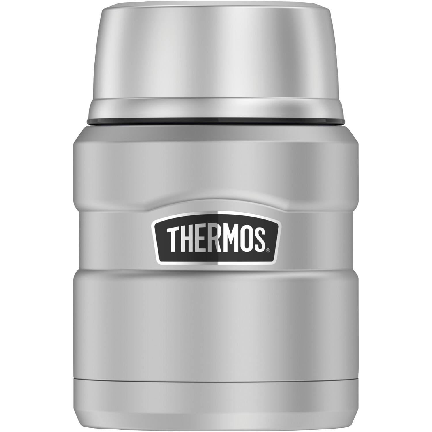 Angle. Thermos - Thermos 16 oz Stainless King Insulated Food Jar Container - Matte Silver - Silver.