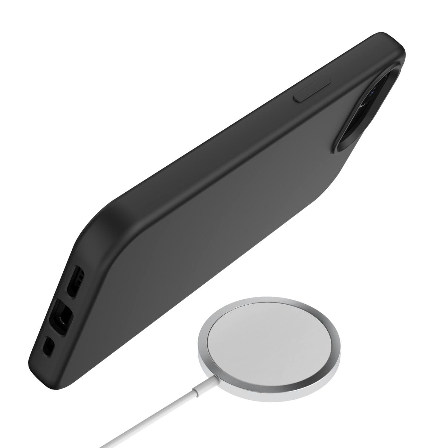 Alt View 1. BASELINE - baseline Essence Series Silicone MagSafe Case for Apple iPhone 17e / 16e - Black.