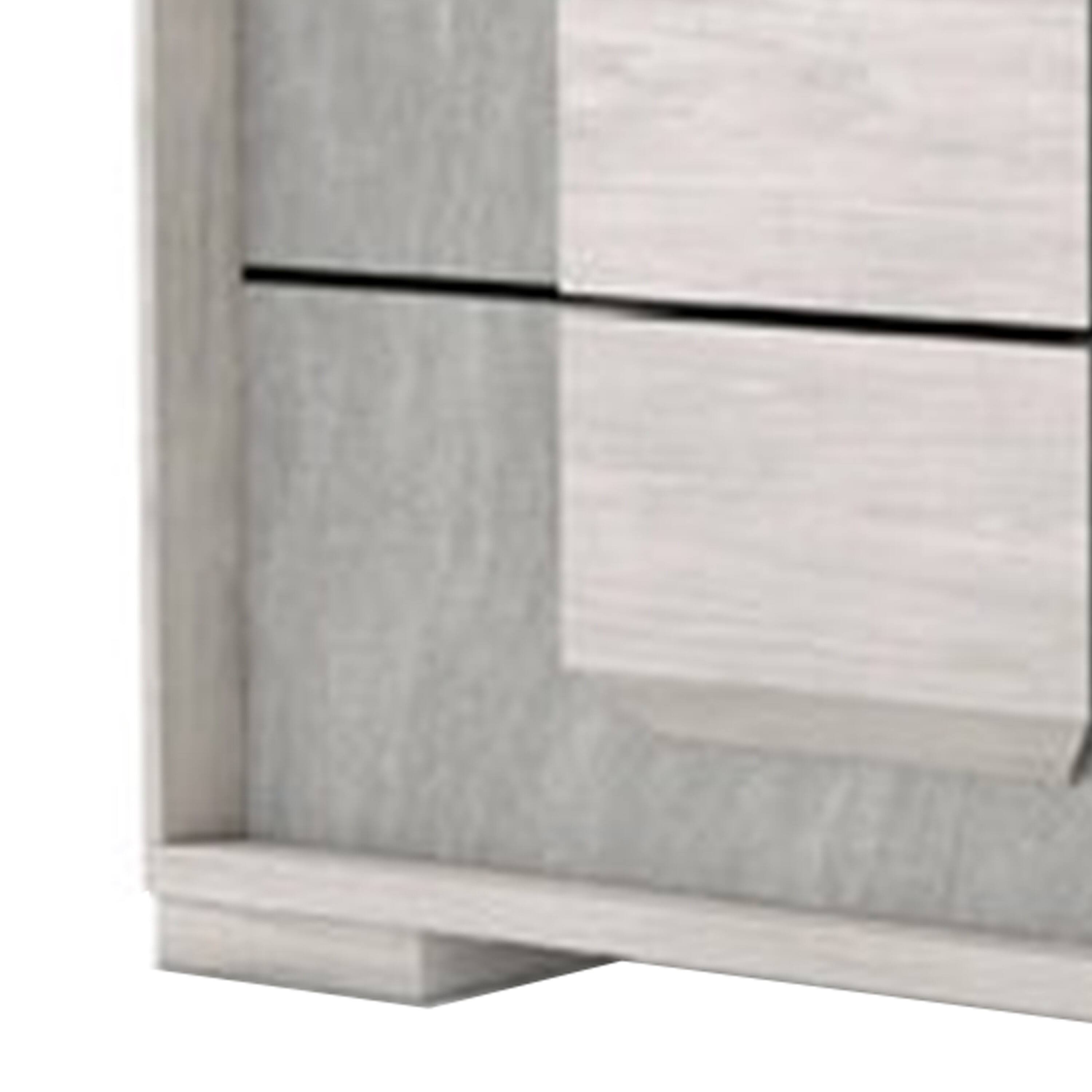 Alt View 3. Manhattan Lane - Nomi Nightstand, 2 Drawers and Melamine Top,24 Inch - White Wash, Stone Gray.