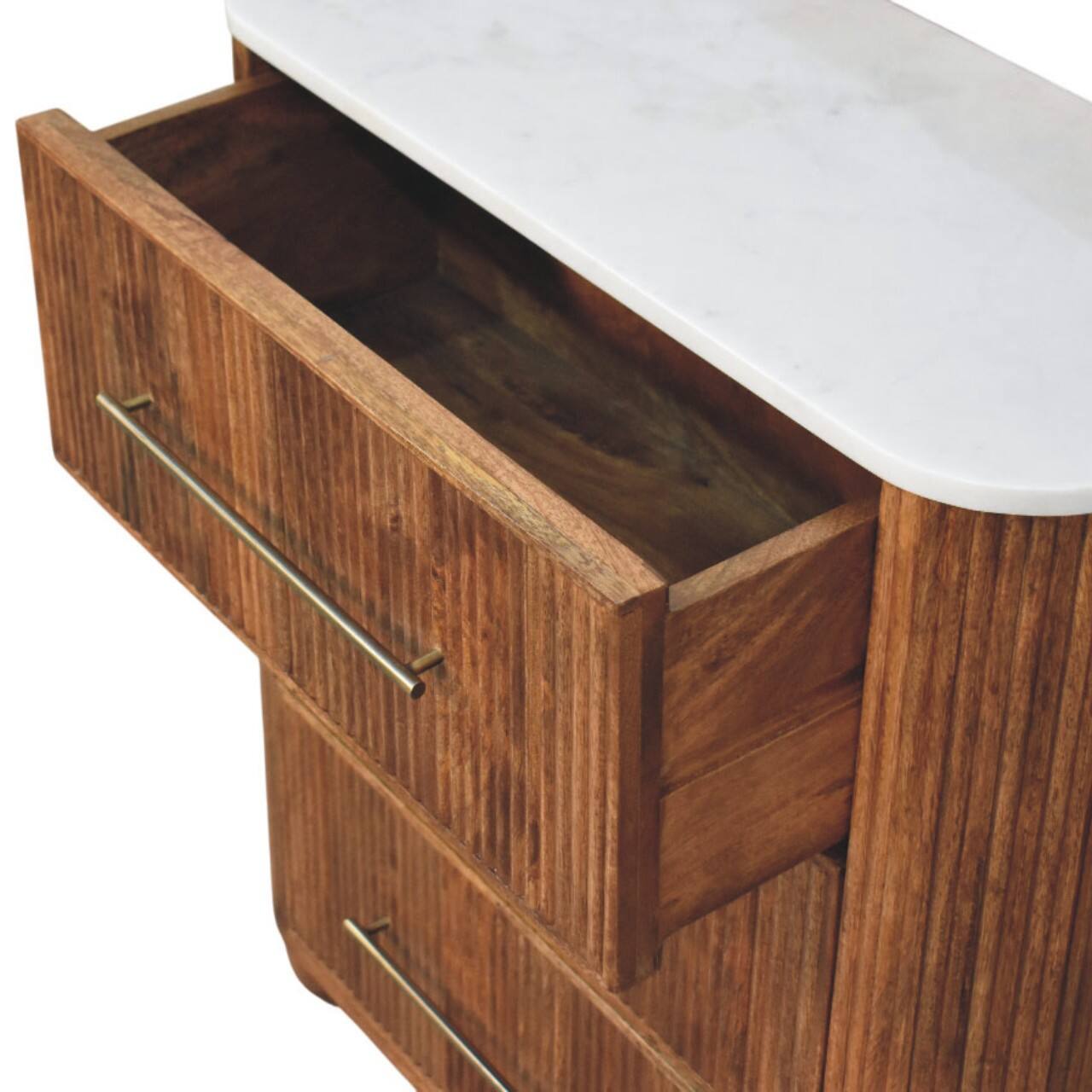 Alt View 2. Artisan Furniture - Artisan Furniture Solid Wood Beaumont Marble Chest, 3 Drawer, Brown - Brown.