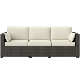 Resenkos - 3-Seat Sofa, Outdoor Sectional Furniture, PE Rattan - White