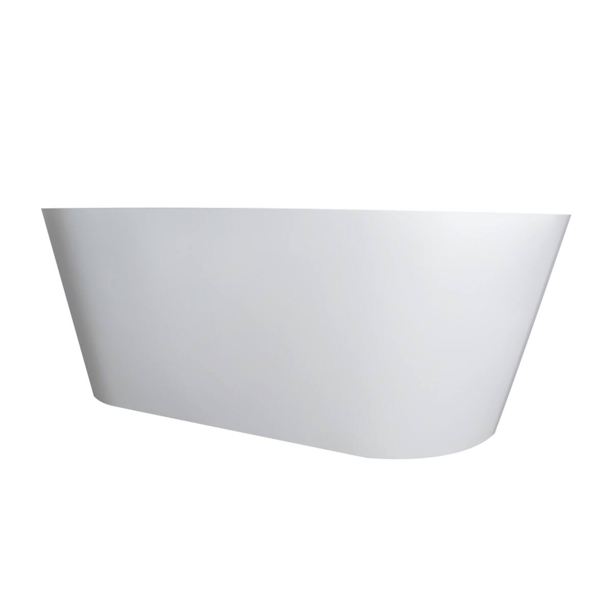 Alt View 2. Loheer - Loheer 63 in Freestanding Solid Surface Soaking Bathtub, Matte White Oval Stone Resin Tub - Matte White.