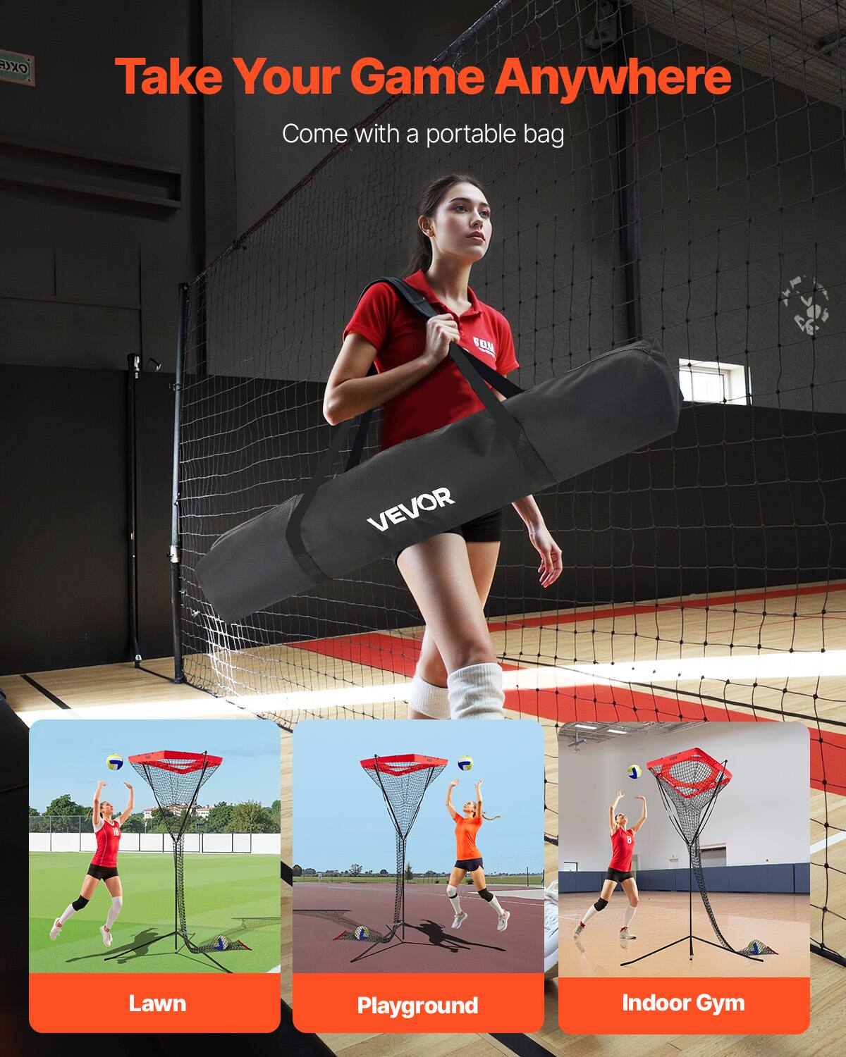Take Your Game Anywhere  
Come with a portable bag  

VEVOR  

Lawn  
Playground  
Indoor Gym