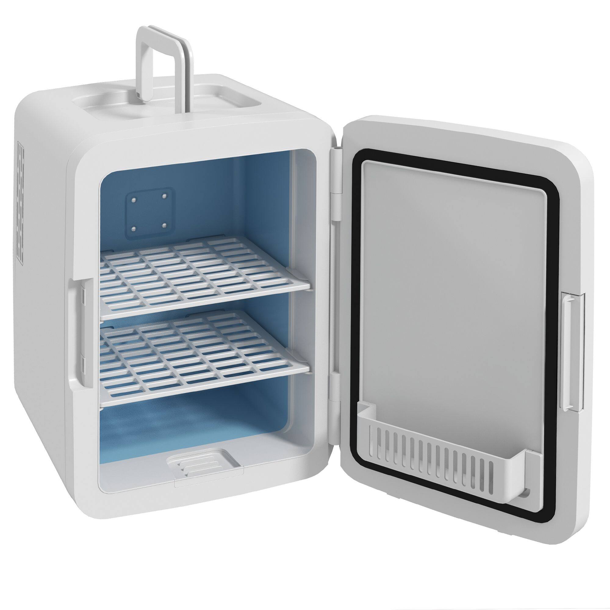 Front. Tiramisubest - Skincare Fridge for Bedroom, Car with LED Mirror, Cooler and Warmer, AC/DC Powered Mini Fridge for Skincare, Beverage - White.