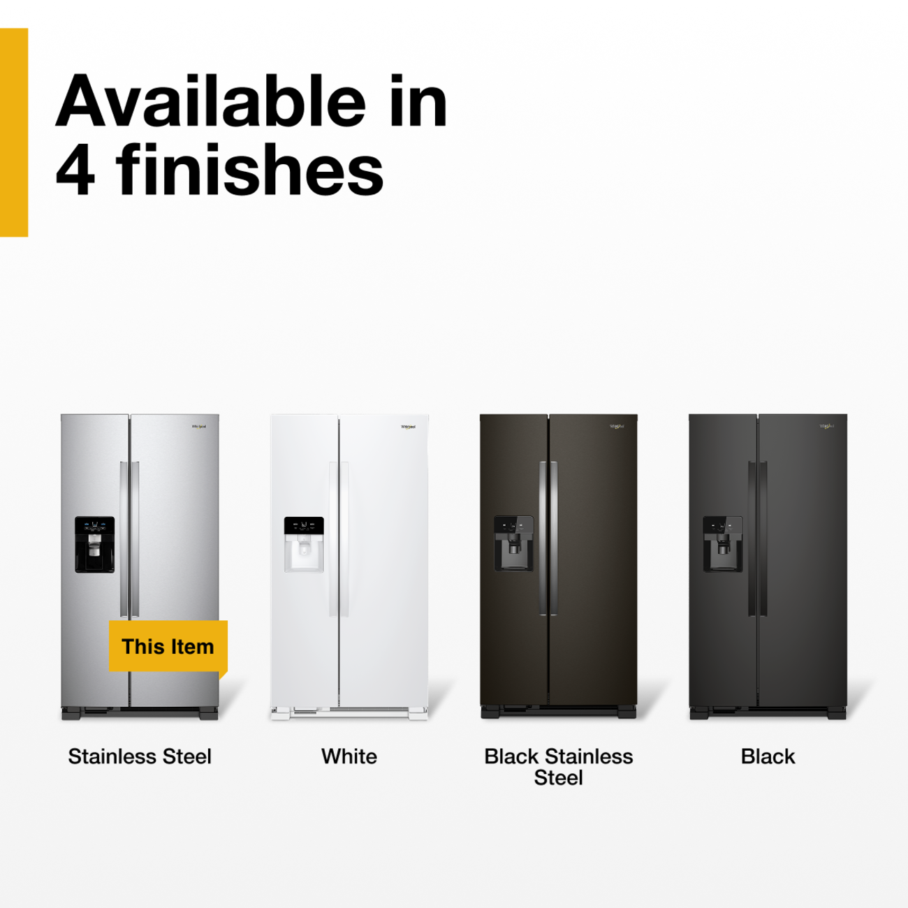 Available in 4 finishes

- Stainless Steel
- White
- Black Stainless Steel
- Black

This Item