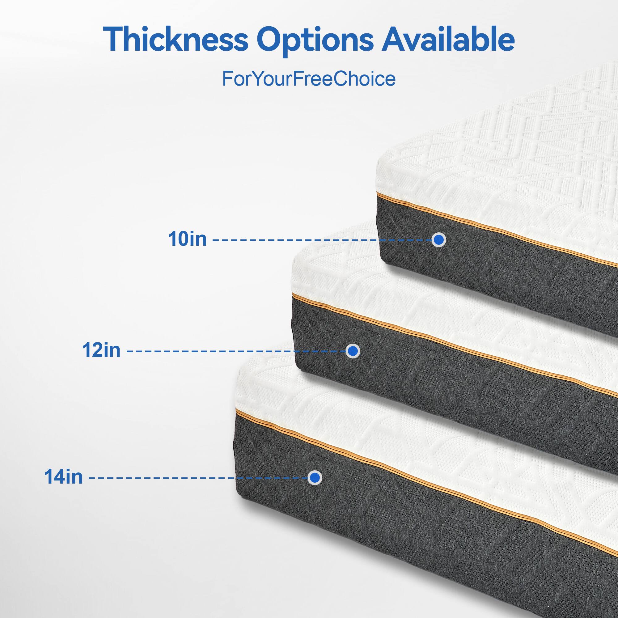 Thickness Options Available  
For Your Free Choice  

10in  
12in  
14in