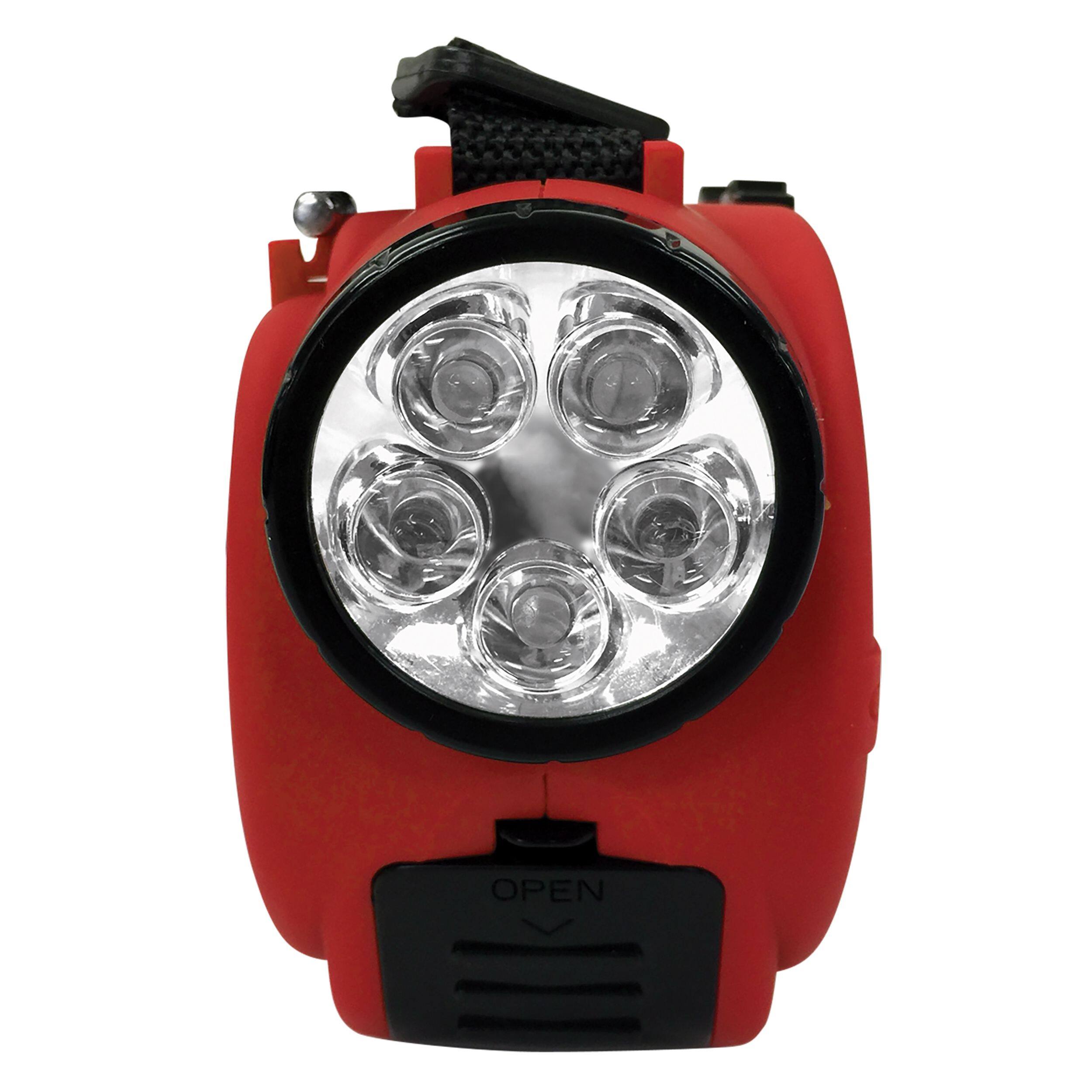 Back. Jensen - JEP-650 AM/FM Weather Band/Weather Alert Radio with 4-way Power, Built-in Flashlight and Emergency USB Charging - Red/Black.