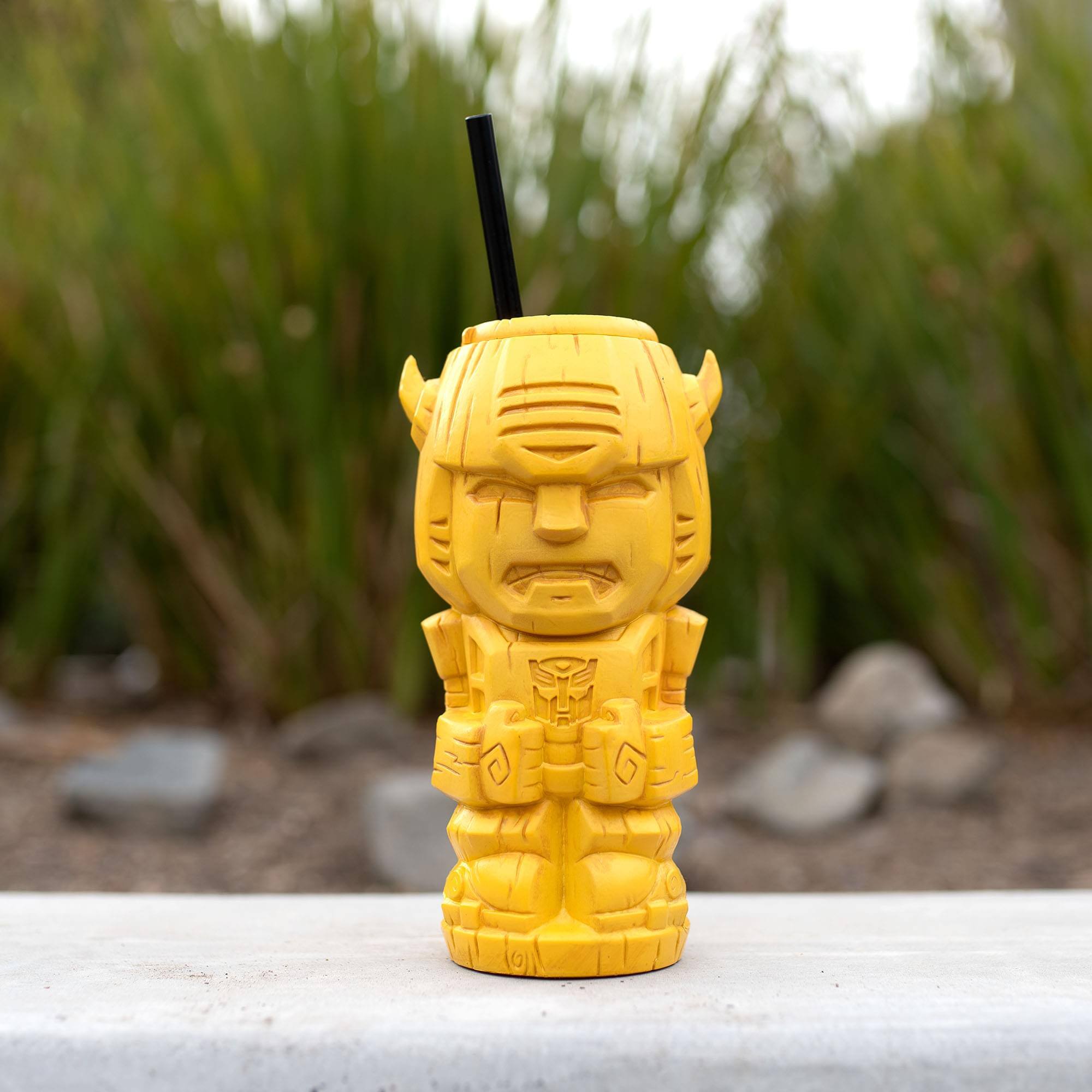 Alt View 4. Transformers - Geeki Tikis Transformers Bumblebee Plastic Tumbler with Straw | Holds 25 Ounces - Yellow.