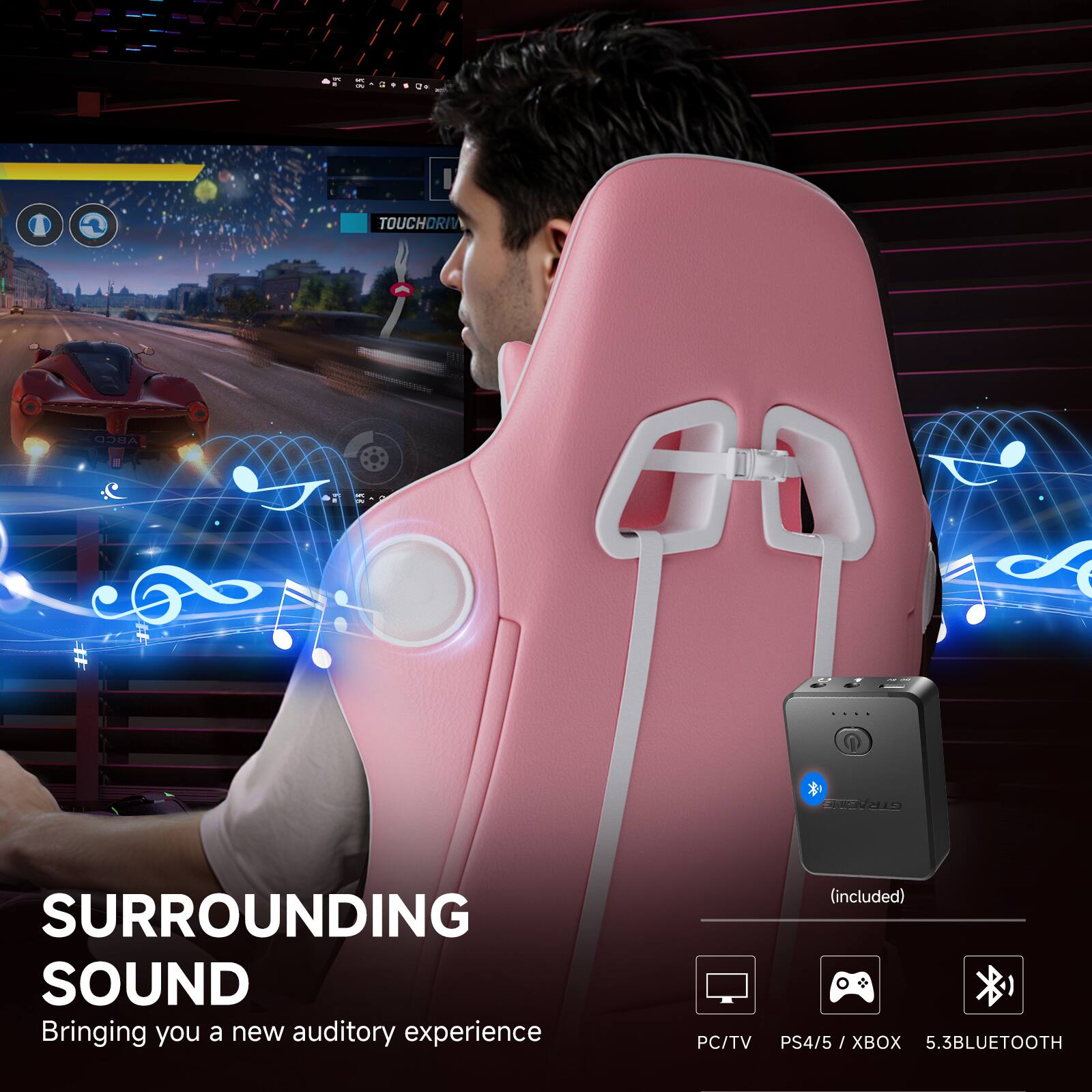 SURROUNDING SOUND Bringing you a new auditory experience (included) PC/TV PS4/5 / XO 5.3BLUETOOTH