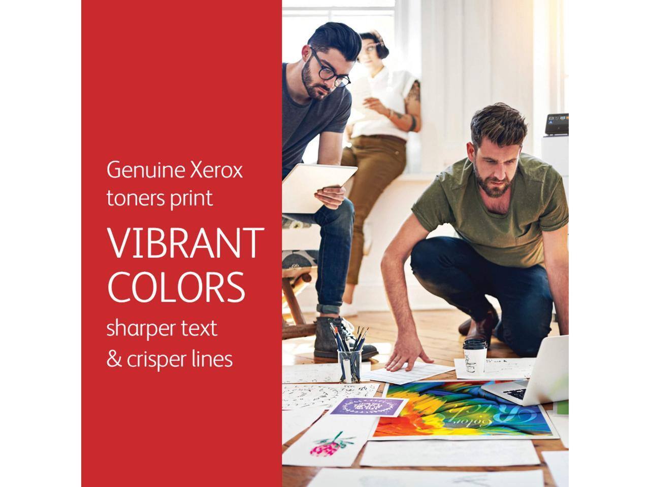 Genuine Xerox toners print VIBRANT COLORS, sharper text & crisper lines