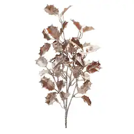 BreeBe - Metallic Holly Leaf Spray (Set of 6) - Silver