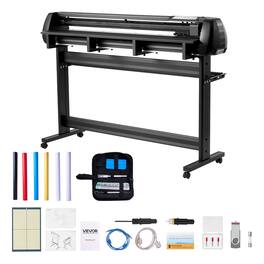 VEVOR - Vinyl Cutter Machine, 53 inch Max Feed Width, Dual Blades, Adjustable Force and Speed, LED Display, Vinyl Plotter Cutter - Black