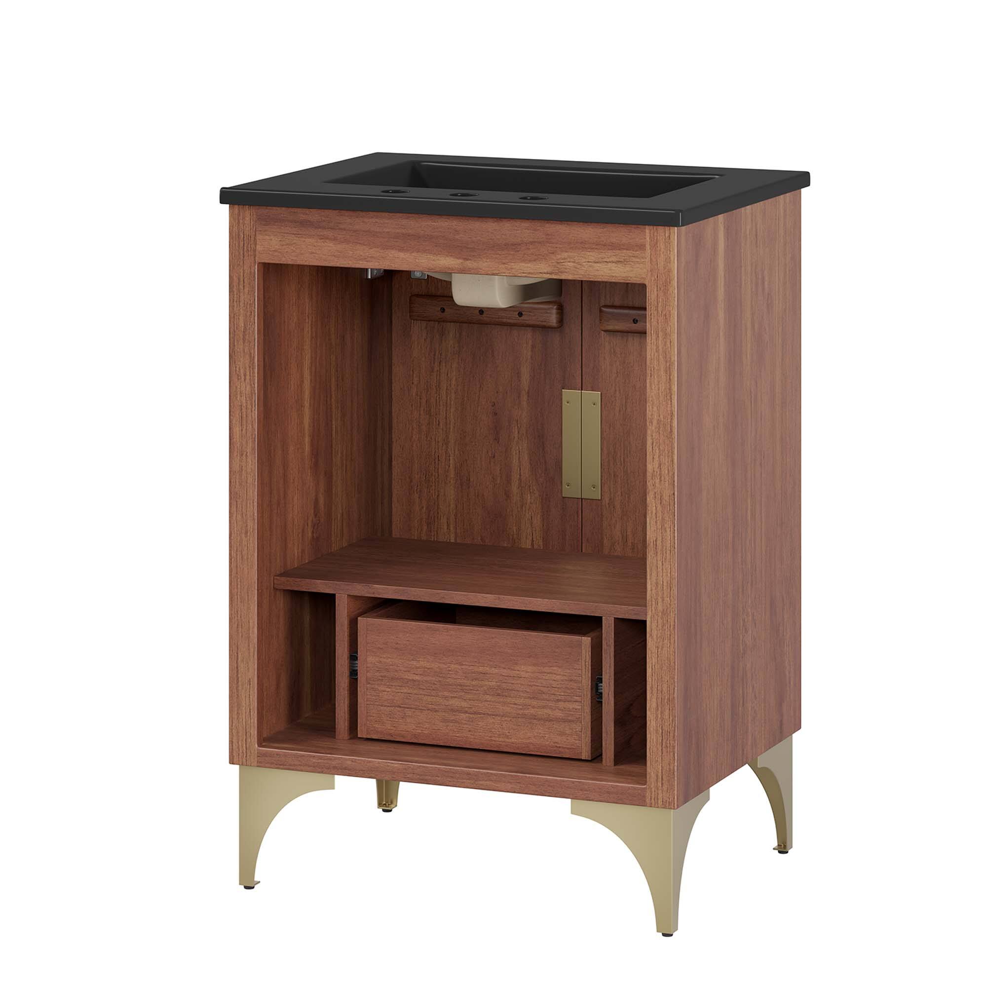 Alt View 3. Modway - Daylight Bathroom Vanity Basin Included by Modway - Black Walnut.
