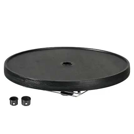 Front. Spaco - Spaco 23.5" Beach Umbrella Table Tray, Wine Holder and Towel Rack Combo - Black.