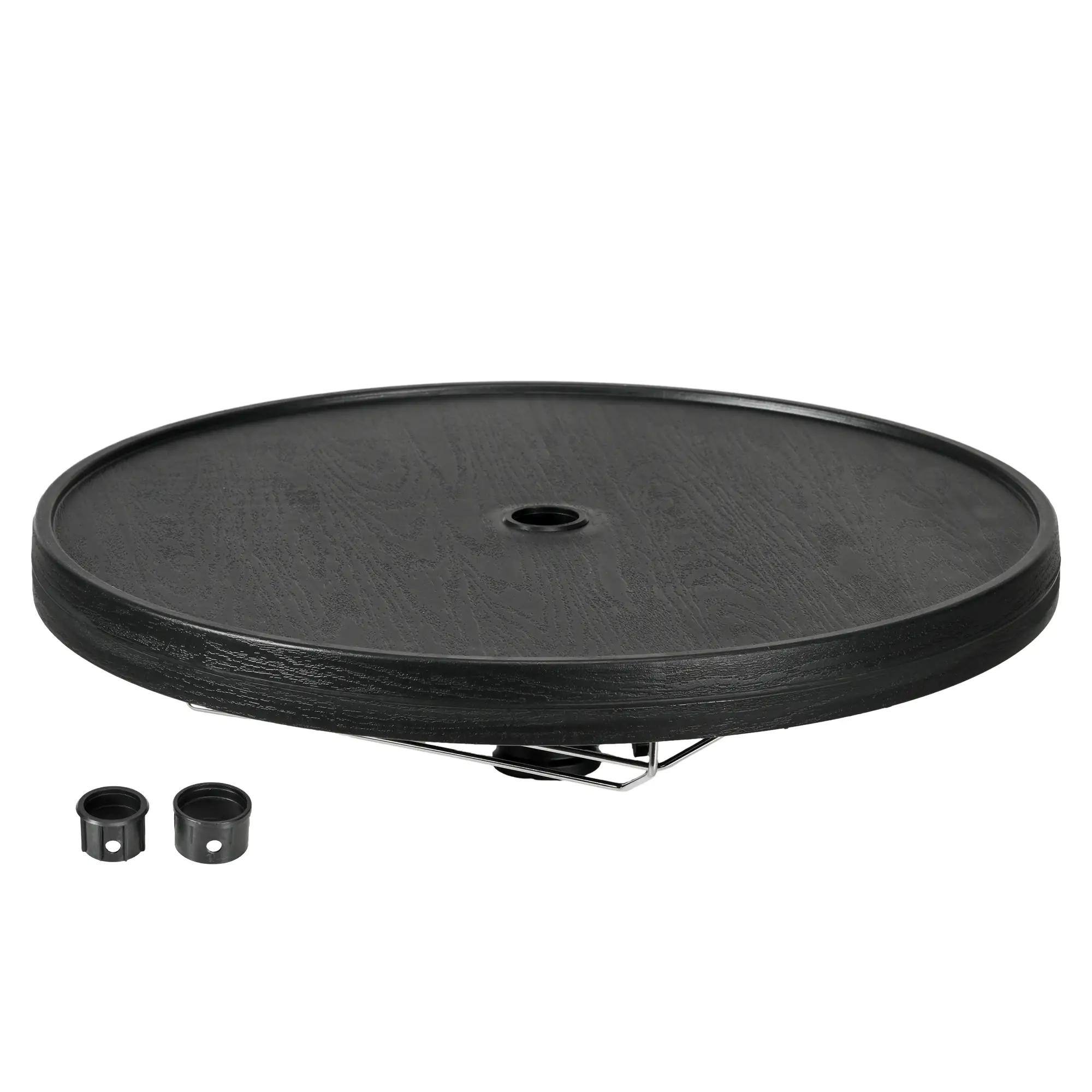 Front. Spaco - Spaco 23.5" Beach Umbrella Table Tray, Wine Holder and Towel Rack Combo - Black.