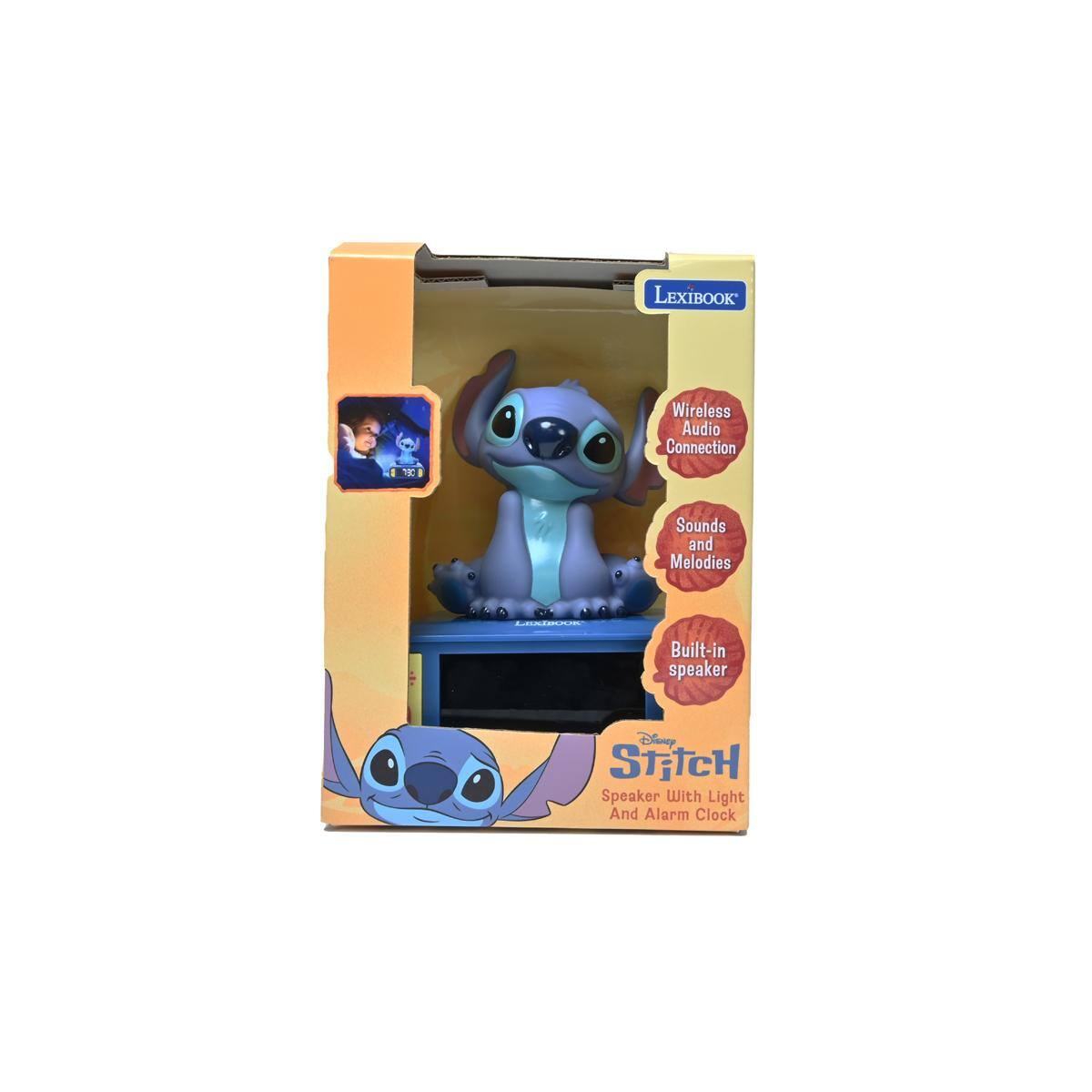 LEXIBOOK Wireless Audio Connection 4.12 Sounds and Melodies Built-in speaker Disney STITCH Speaker With Light And Alarm Clock