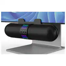 Front. Dazzed Corner - Computer Speaker, Bluetooth Wired USB Connection - Black.