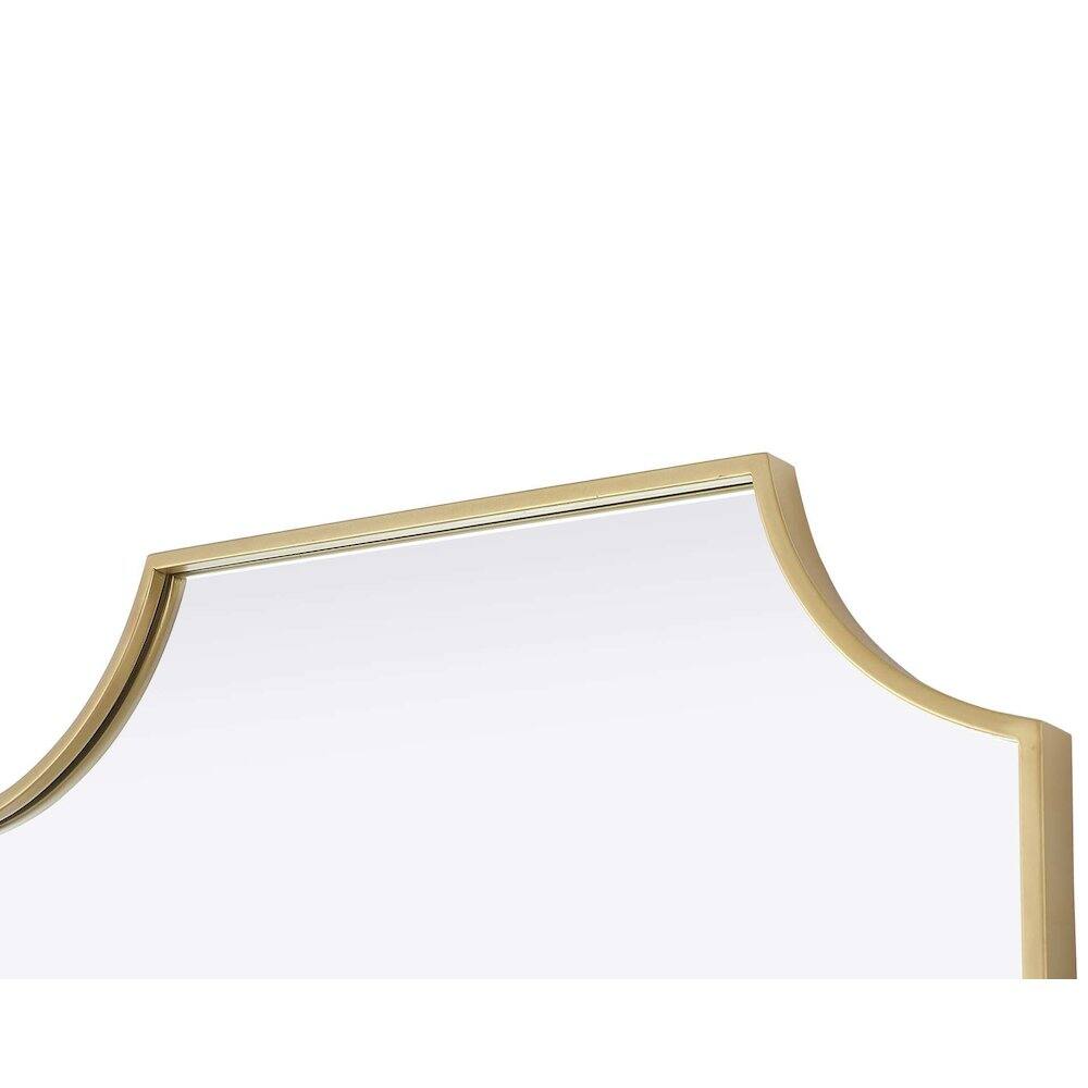 Back. Elegant Kitchen and Bath - Notched Metal Mirror 24x36 inch in Brass - Brass.