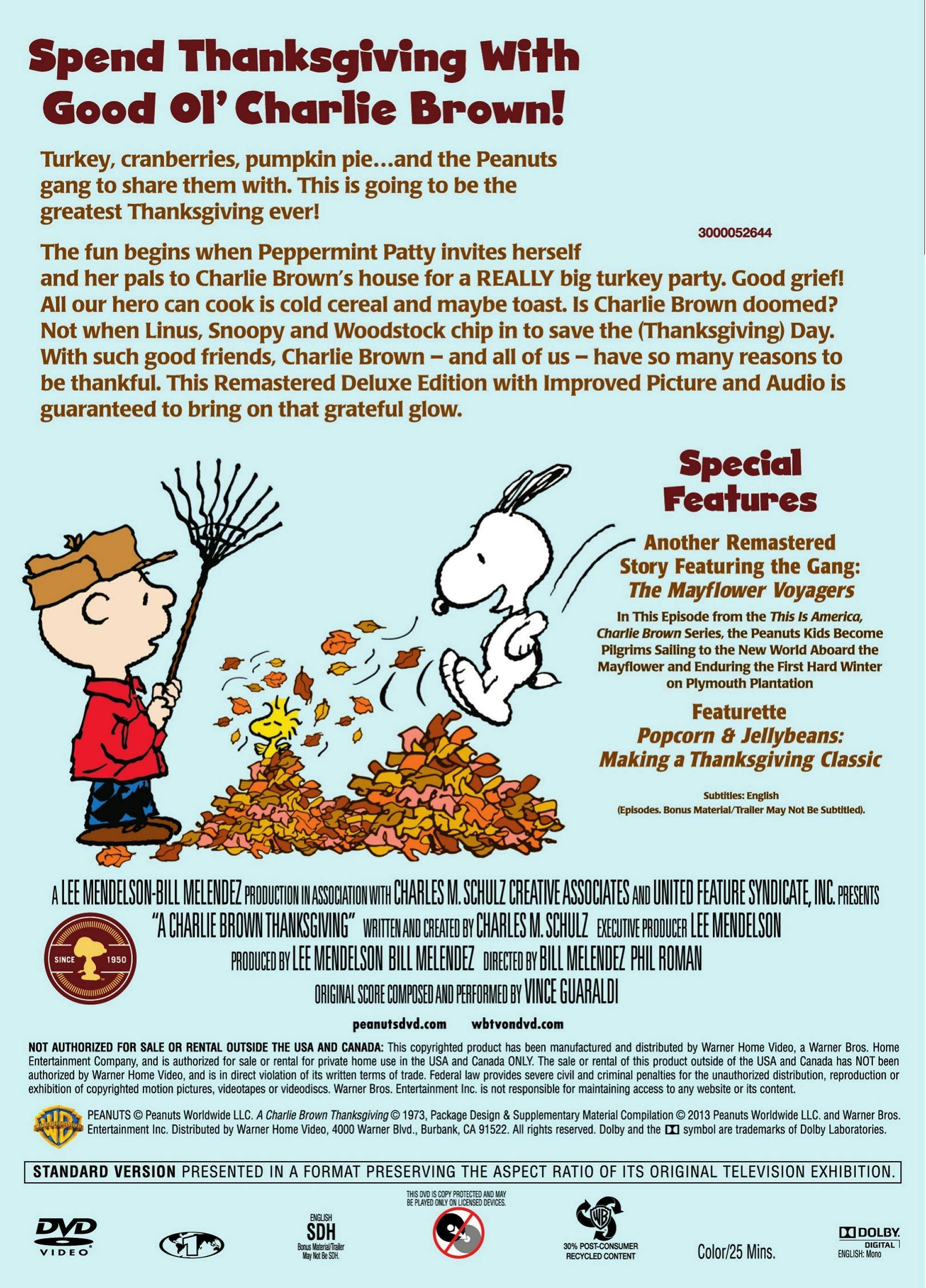 Angle. Charlie Brown: A Charlie Brown Thanksgiving (40th Anniversary Edition) [DVD].