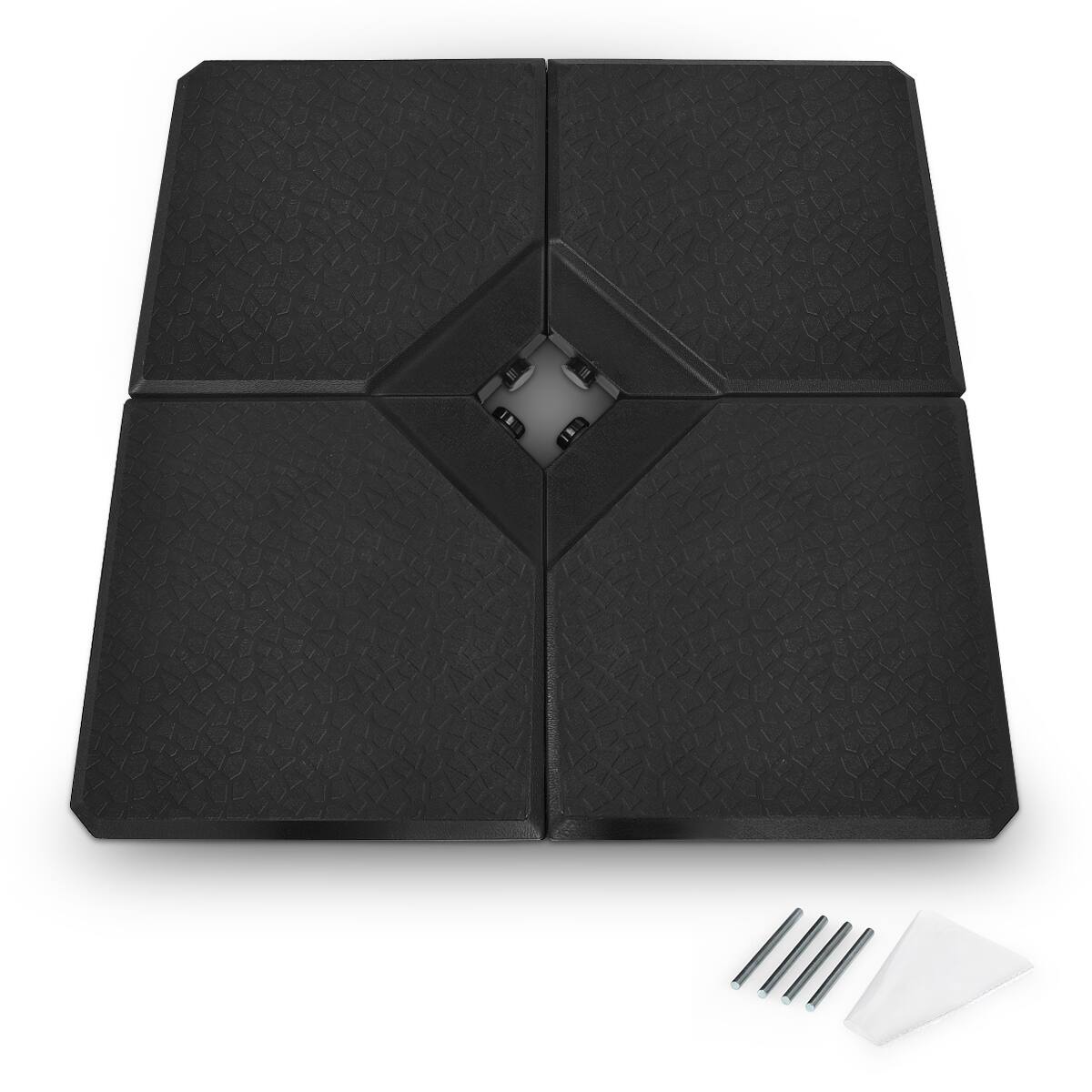 Alt View 4. Costway - 4 PC Cantilever Offset Umbrella Base Stable Weight Stand Water/Sand Filled 238lb - Black.