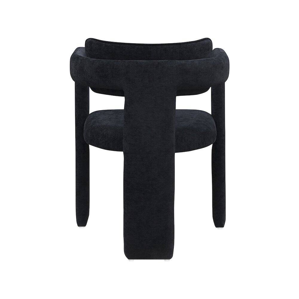 Alt View 4. Meridian Furniture - Brenda Black Chenille Fabric Dining Chair, Set of 2 - Black.