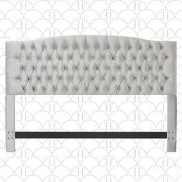 Elle Decor - Celeste King Size Headboard, Pearl Grey Velvet - Pearl Gray