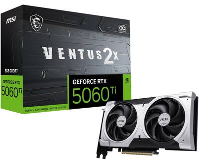MSI NVIDIA GeForce RTX 5060 Ti 8G VENTUS 2X OC PLUS 8GB GDDR7 PCI MSI NVIDIA GeForce RTX 5060 Ti 8G VENTUS 2X OC PLUS 8GB GDDR7 PCI