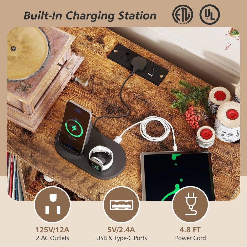 Built-In Charging Station  
ETL LISTED  
125V/12A  
2 AC Outlets  
5V/2.4A USB & Type-C Ports  
4.8 FT Power Cord